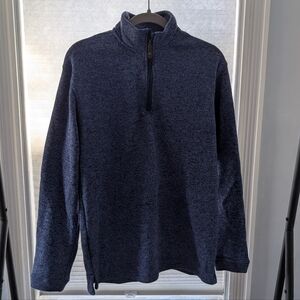 Haggar blue men's quarter zip fleece shirt